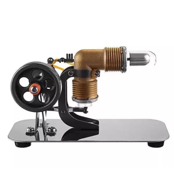 Mini Pocket Stirling Engine Motor – Brass & Glass Heat Engine