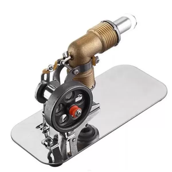 Mini Pocket Stirling Engine Motor – Brass & Glass Heat Engine