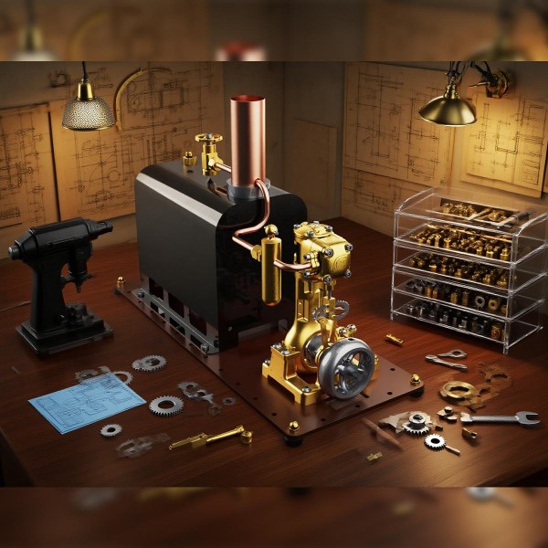 RW-BL1K Reversible Live Steam Engine Kit with Boiler RW-BL1K Reversible Live Steam Engine Kit with Boiler