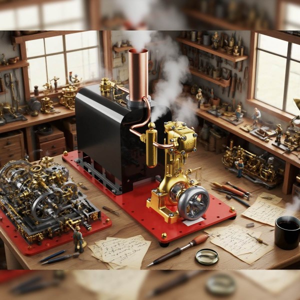 RW-BL1K Reversible Live Steam Engine Kit with Boiler RW-BL1K Reversible Live Steam Engine Kit with Boiler