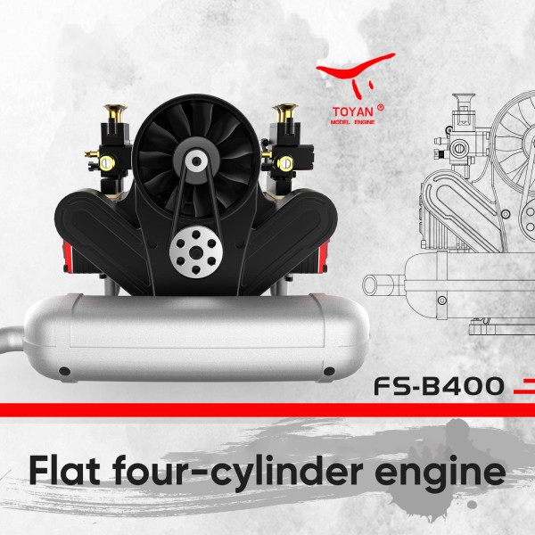 TOYAN FS-B400 14cc Flat-Four Boxer Nitro Engine TOYAN FS-B400 14cc Flat-Four Boxer Nitro Engine