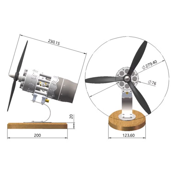 16-Cylinder Swash-Plate Stirling Engine Aircraft Model 16-Cylinder Swash-Plate Stirling Engine Aircraft Model