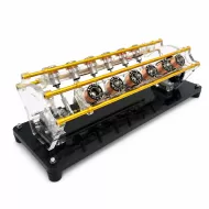 V12 Electromagnetic Engine Model with Transparent Acrylic Frame