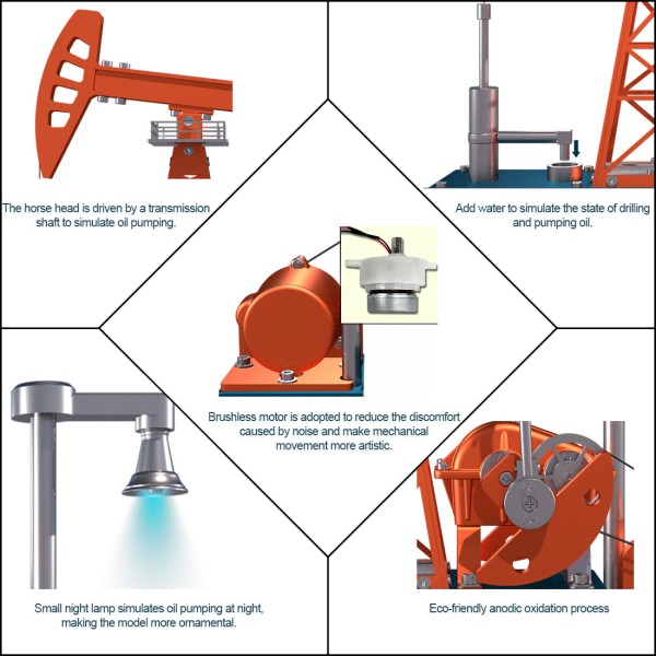 TECHING DM601 Working Pumpjack Model Kit 219PCS