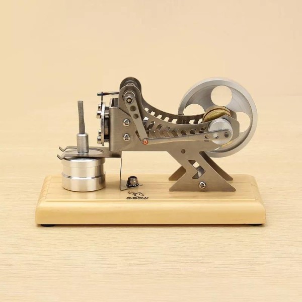 Vacuum Flame-Licker Engine Model with Wood Base