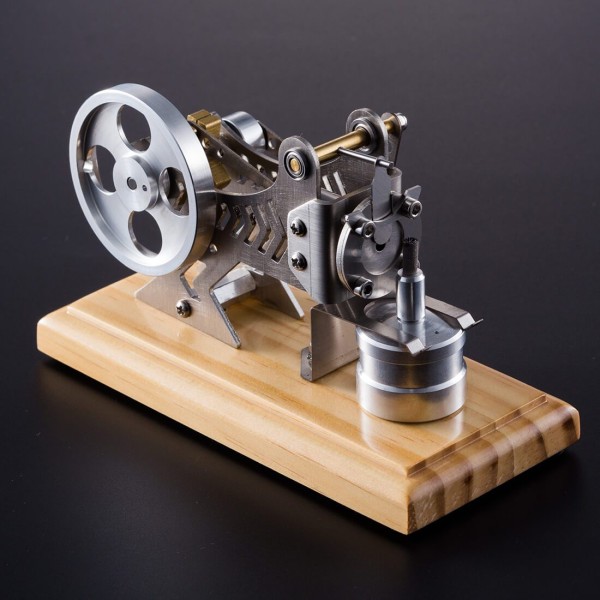 Vacuum Flame-Licker Engine Model with Wood Base