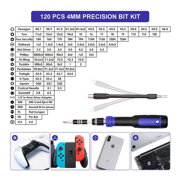 120-Piece Model Building Screwdriver & Repair Tool Set