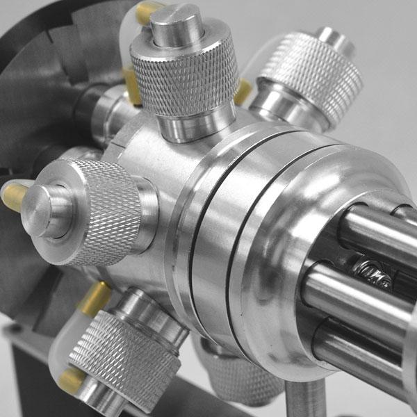 Six-Cylinder Gatling-Style Stirling Engine Model