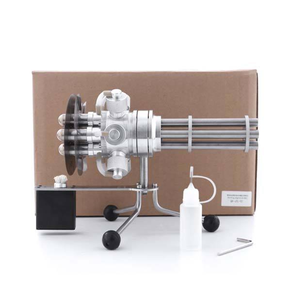 Six-Cylinder Gatling-Style Stirling Engine Model