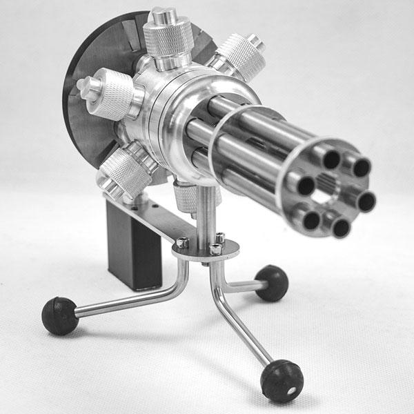 Six-Cylinder Gatling-Style Stirling Engine Model