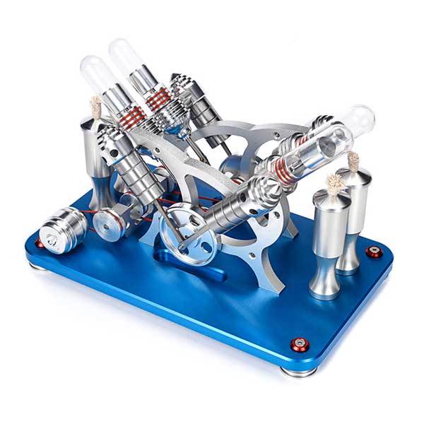 V4 Four-Cylinder Stirling Engine Generator Model