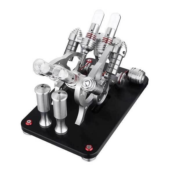 V4 Four-Cylinder Stirling Engine Generator Model
