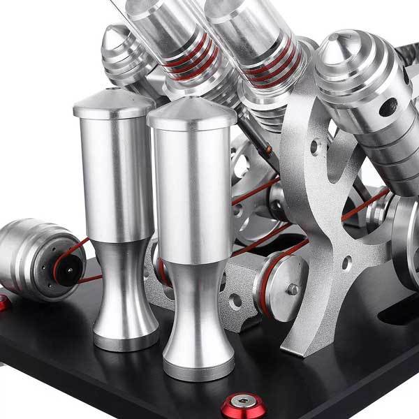 V4 Four-Cylinder Stirling Engine Generator Model