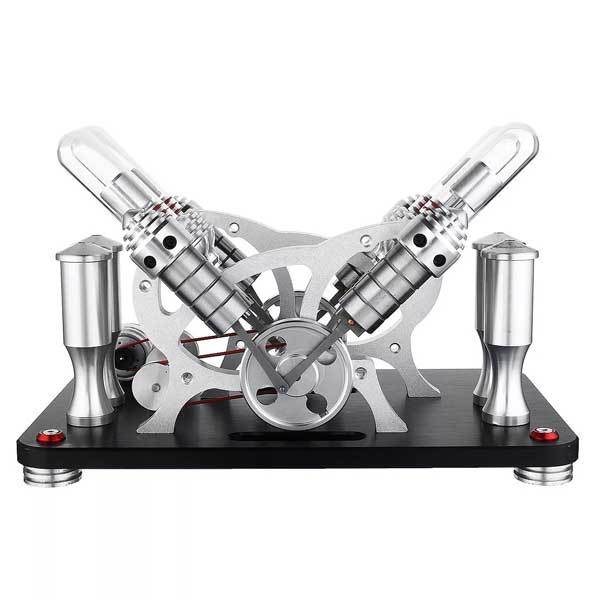 V4 Four-Cylinder Stirling Engine Generator Model