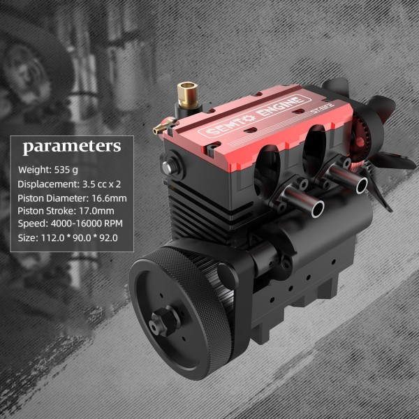 SEMTO / TOYAN FS-L200AC 7cc Inline-2 Nitro Engine Kit