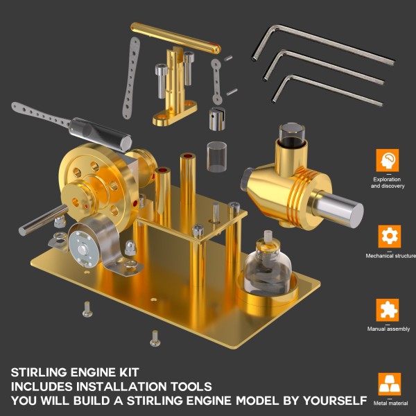 ENJOMOR Balance-Beam Stirling Generator Kit
