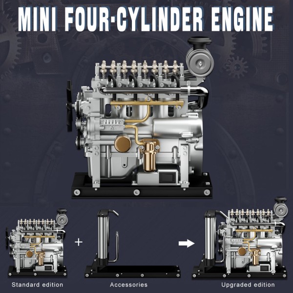 TECHING DM115 1:10 L4 Diesel Engine Model Kit 300+PCS