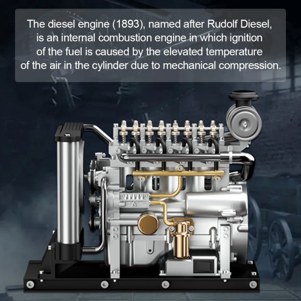 TECHING DM115 1:10 L4 Diesel Engine Model Kit 300+PCS
