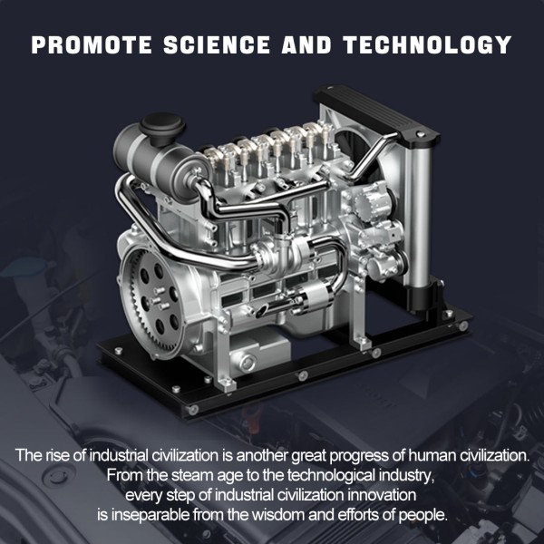 TECHING DM115 1:10 L4 Diesel Engine Model Kit 300+PCS