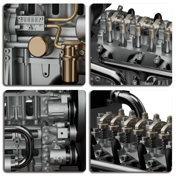 TECHING DM115 1:10 L4 Diesel Engine Model Kit 300+PCS