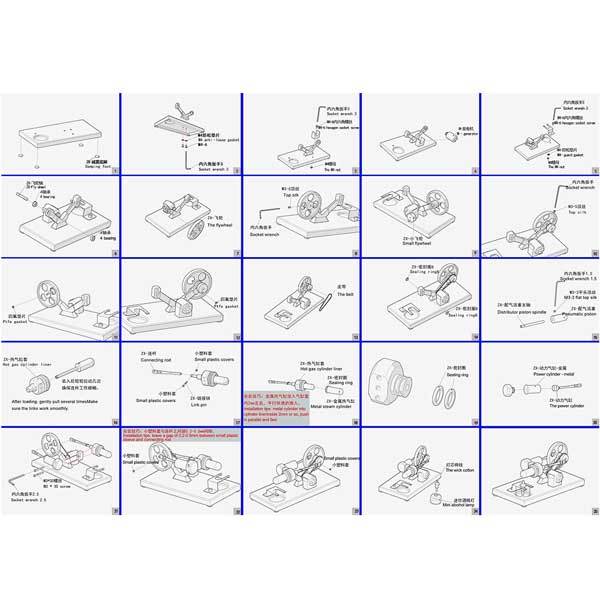 Unassembled Stirling Generator Kit with 4 LEDs Unassembled Stirling Generator Kit with 4 LEDs