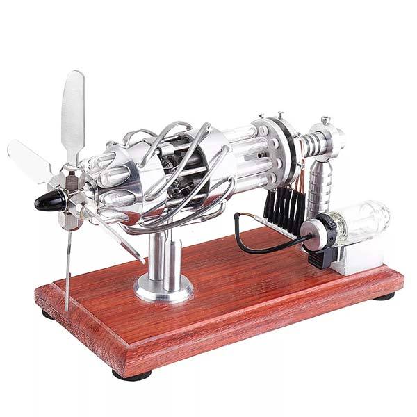 16-Cylinder Quartz-Tube Stirling Engine Model