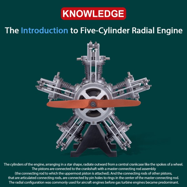 TECHING 1/6 Five-Cylinder Radial Engine Model Kit – 230+ Pieces TECHING 1/6 Five-Cylinder Radial Engine Model Kit – 230+ Pieces
