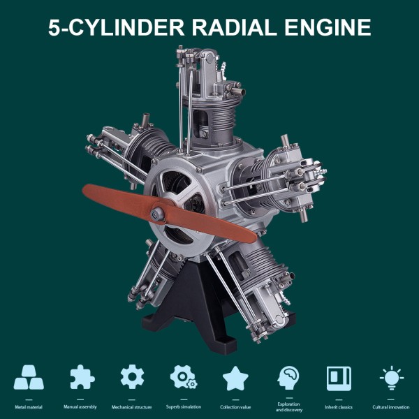 TECHING 1/6 Five-Cylinder Radial Engine Model Kit – 230+ Pieces TECHING 1/6 Five-Cylinder Radial Engine Model Kit – 230+ Pieces