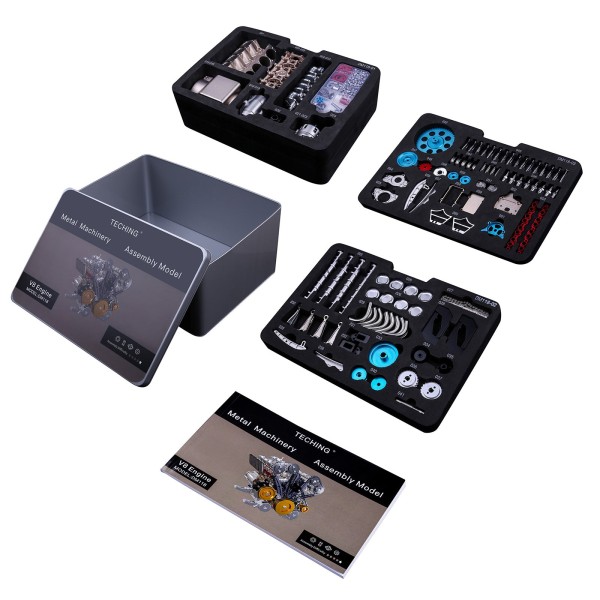 TECHING 1:3 Full-Metal V8 Engine Model Kit 500+PCS