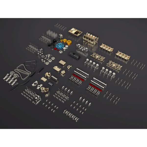 TECHING 1:3 Full-Metal V8 Engine Model Kit 500+PCS