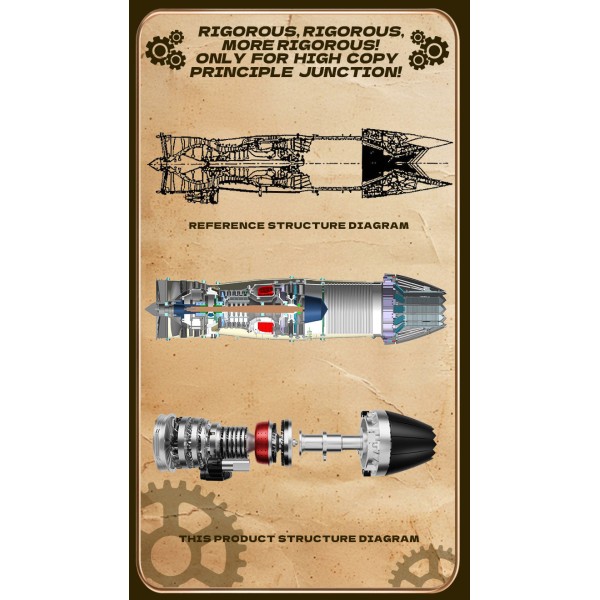 TECHING DM135 1:10 Fighter Turbofan Engine Model Kit 600+PCS TECHING DM135 1:10 Fighter Turbofan Engine Model Kit 600+PCS