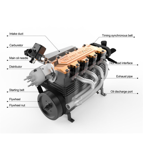 TOYAN FS-L400BGC 14CC Inline Four-Cylinder Gasoline Engine TOYAN FS-L400BGC 14CC Inline Four-Cylinder Gasoline Engine