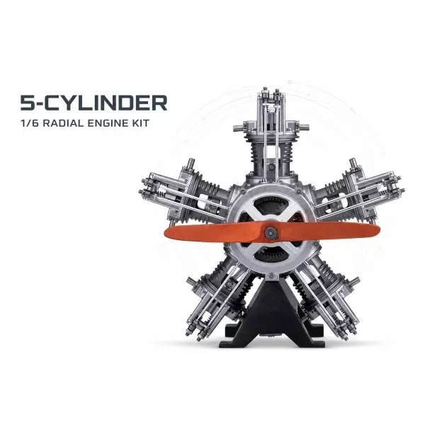 TECHING 1/6 Five-Cylinder Radial Engine Model Kit – 230+ Pieces TECHING 1/6 Five-Cylinder Radial Engine Model Kit – 230+ Pieces