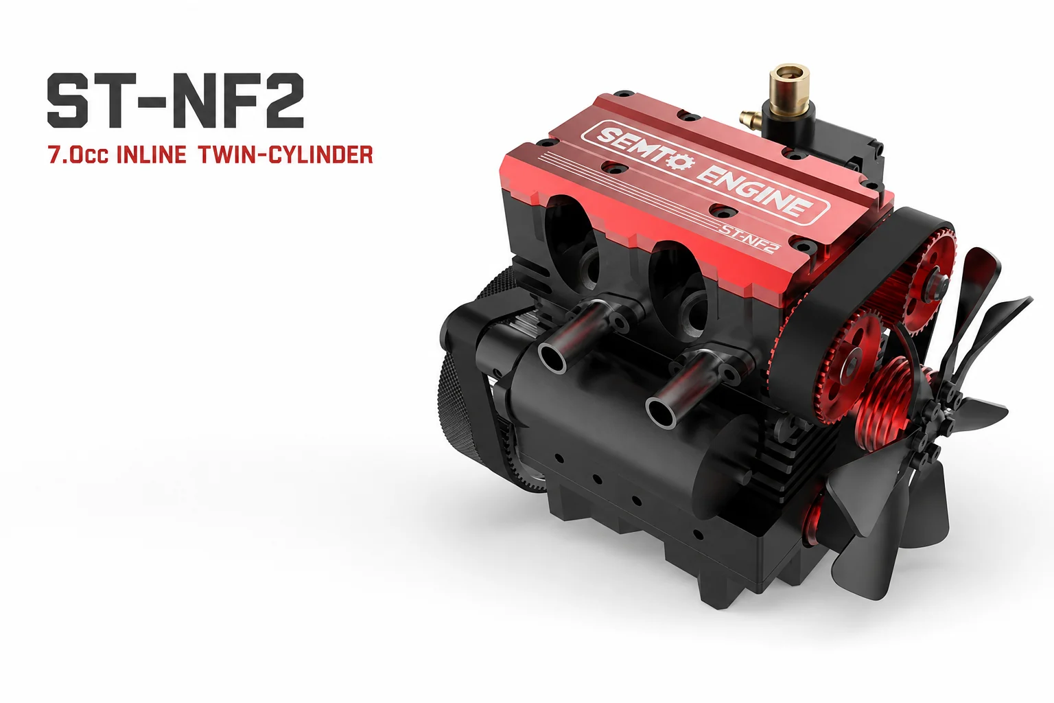Working internal combustion engine model with visible cylinders