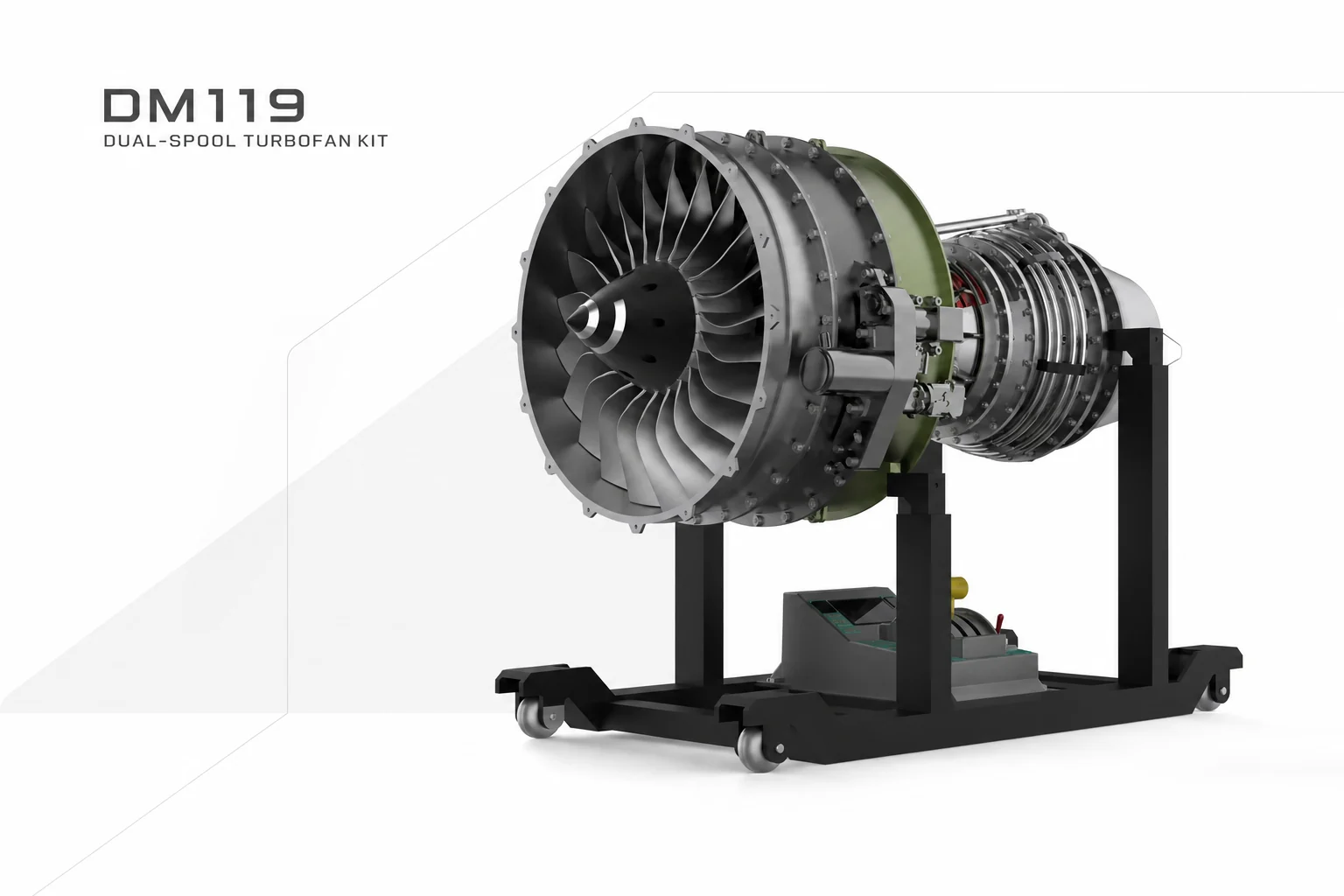 Detailed turbofan jet engine model kit